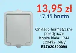 AT Gniazdo hermetyczne pojedyncze klapka biała oferta