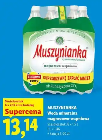 Lidl Muszynianka Woda mineralna magnezowo-wapniowa oferta