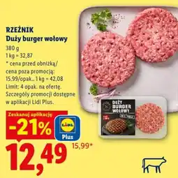 Lidl Rzeźnik Duży burger wołowy oferta