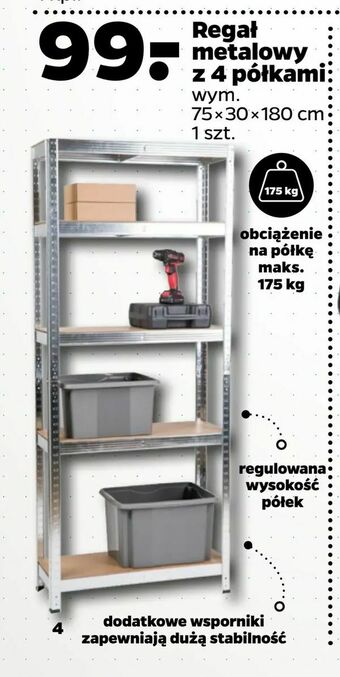 Netto Regał metalowy z 4 półkami oferta