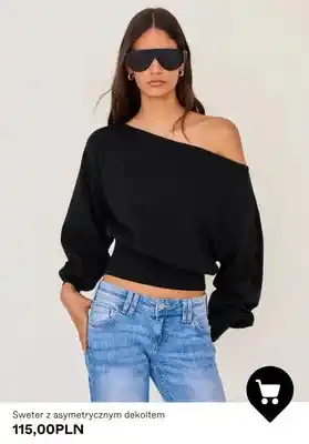 Sweter z asymetrycznym dekoltem