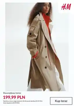 H&M Dwurzędowy trencz H & M oferta