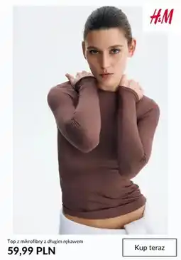 H&M Top z mikrofibry z długim rękawem H & M oferta
