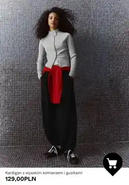 Bershka Kardigan z wysokim kołnierzem i guzikami oferta