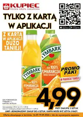 Sok pomarańcza Tymbark karton