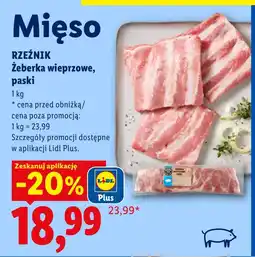 Lidl Żeberka wieprzowe Rzeźnik oferta