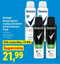 Lidl Antyperspirant Rexona oferta