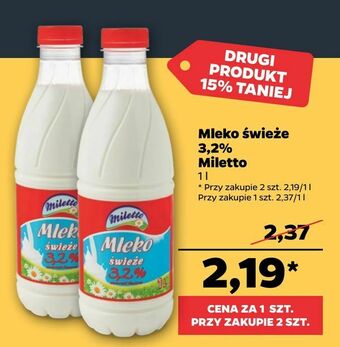 Netto Mleko świeże 3,2% Miletto oferta