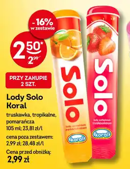 Żabka Lody Solo Koral oferta