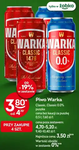 Żabka Piwo Warka Classic, Classic 0.0% oferta
