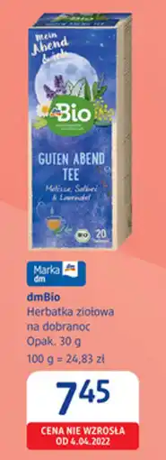 dm drogerie markt dmBio Herbatka ziołowa na dobranoc oferta