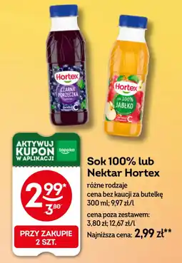 Żabka Sok 100% lub Nektar Hortex oferta