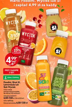 Żabka Foodini, Shot S!, Lemoniada lub Sok Wycisk oferta