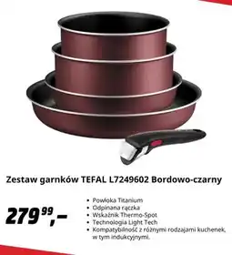 Media Markt Zestaw garnków Tefal L7249602 bordowo-czarny oferta