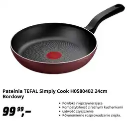 Media Markt Patelnia Tefal Simply Cook H0580402 24 cm bordowy oferta