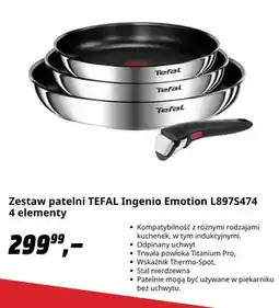 Media Markt Zestaw patelni Tefal Ingenio Emotion L897S474 4 elementy oferta