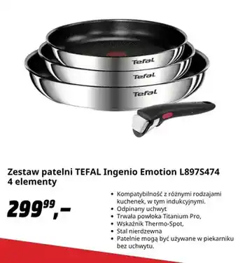 Zestaw patelni Tefal Ingenio Emotion L897S474 4 elementy