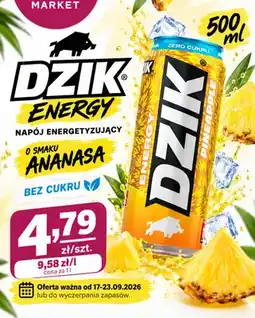 EMMA market Napój energetyzujący Dzik Energy o smaku ananasa bez cukru oferta