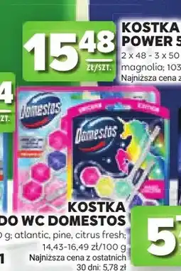 Stokrotka Kostka do WC Power 5 Domestos blue water pink oferta