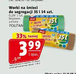Prim Market Worki na śmieci do segregacji 35 l 14 szt. brązowe Amigo oferta