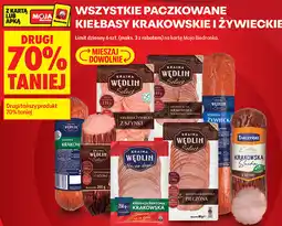 Biedronka Wszystkie paczkowane kiełbasy krakowskie i żywieckie Kraina Wędlin, Tarczyński oferta