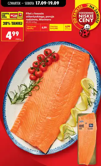 Biedronka Filet z łososia atlantyckiego, porcja rodzinna, Marinero oferta