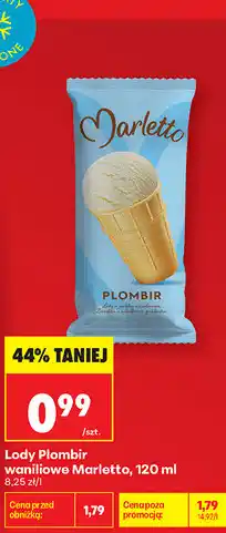 Biedronka Lody Plombir waniliowe Marletto oferta