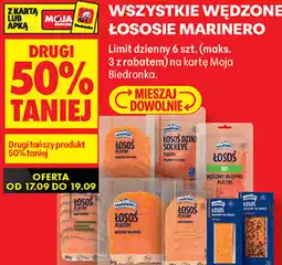 Biedronka Wszystkie wędzone łososie Marinero oferta