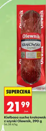 Biedronka Kiełbasa sucha krakowska z szynki Olewnik oferta