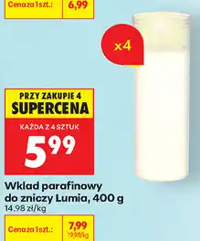 Biedronka Wkład parafinowy do zniczy Lumia oferta