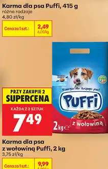 Biedronka Karma dla psa z wołowiną Puffi oferta