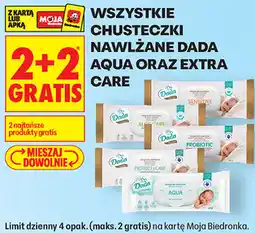 Biedronka Wszystkie chusteczki nawilżane Dada Aqua oraz Extra Care oferta