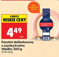 Biedronka Pasztet delikatesowy z szynką Kraina Wędlin oferta