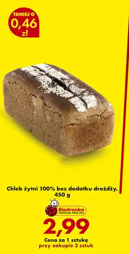Biedronka Chleb żytni 100% bez dodatku drożdży oferta