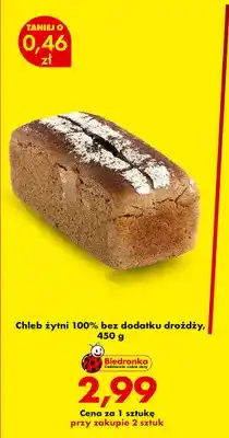 Biedronka Chleb żytni 100% bez dodatku drożdży oferta