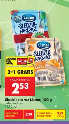 Biedronka Śledzik na raz w oleju z suszonymi pomidorami Lisner oferta