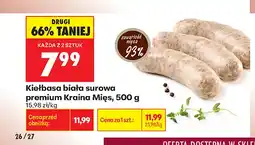 Biedronka Kiełbasa biała surowa premium Kraina Mięs oferta