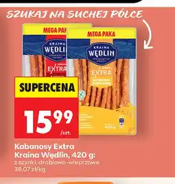 Biedronka Kabanosy Extra Kraina Wędlin drobiowo-wieprzowe oferta