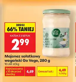 Biedronka Majonez sałatkowy wegański Go Vege oferta