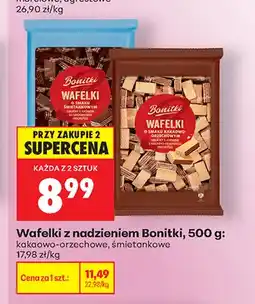 Biedronka Wafelki z nadzieniem kakaowo-orzechowe Bonitki oferta