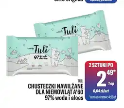 TomiMarkt Chusteczki nawilżane dla niemowląt 97% woda i aloes Tuli oferta
