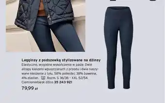 Legginsy z podszewką stylizowane na dżinsy