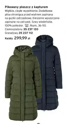 Tchibo Pikowany płaszcz z kapturem oferta
