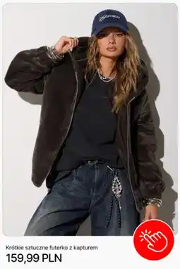 Cropp Krótkie sztuczne futerko z kapturem Cropp oferta