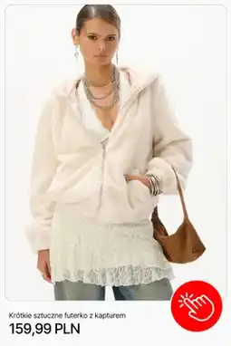 Cropp Krótkie sztuczne futerko z kapturem Cropp oferta