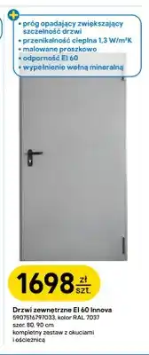 Castorama Drzwi zewnętrzne Ei 60 Innova szer. 80 cm Padilla oferta