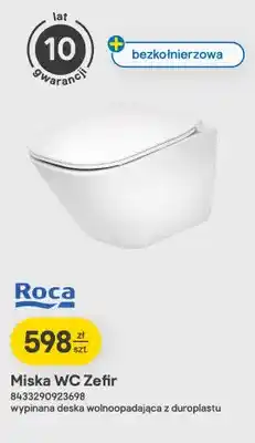 Castorama Miska Wc bezkołnierzowa Roca Zefir z wypinaną deską wolnoopadającą z duroplastu oferta