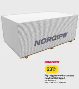 Castorama Płyta gipsowo-kartonowa zwykła Gkb typ A Norgips oferta