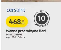 Castorama Wanna prostokątna Cersanit Bari 150x70 cm oferta