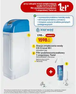 Castorama Zestaw stacja zmiękczania wody Cs Cristal 30 l + filtr podzlewozmywakowy 1-stopniowy Twist Klarwod oferta